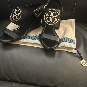 Tory Burch Black Leather Sandals